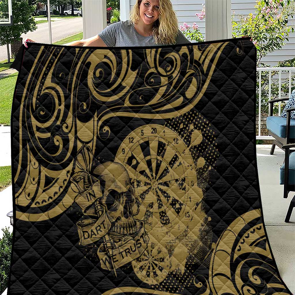 New Zealand Darts Quilt Skull In Dart We Trust Maori Pattern - Aussie Hoodie