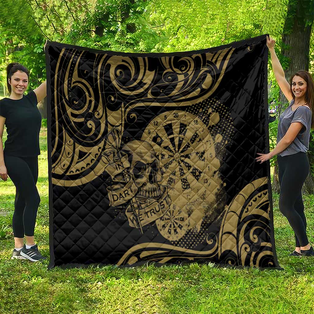 New Zealand Darts Quilt Skull In Dart We Trust Maori Pattern - Aussie Hoodie