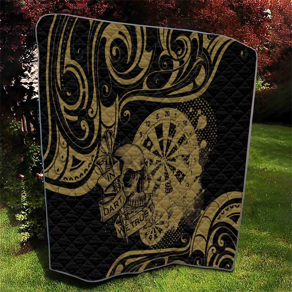New Zealand Darts Quilt Skull In Dart We Trust Maori Pattern - Aussie Hoodie
