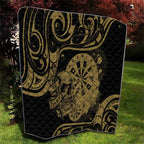New Zealand Darts Quilt Skull In Dart We Trust Maori Pattern - Aussie Hoodie