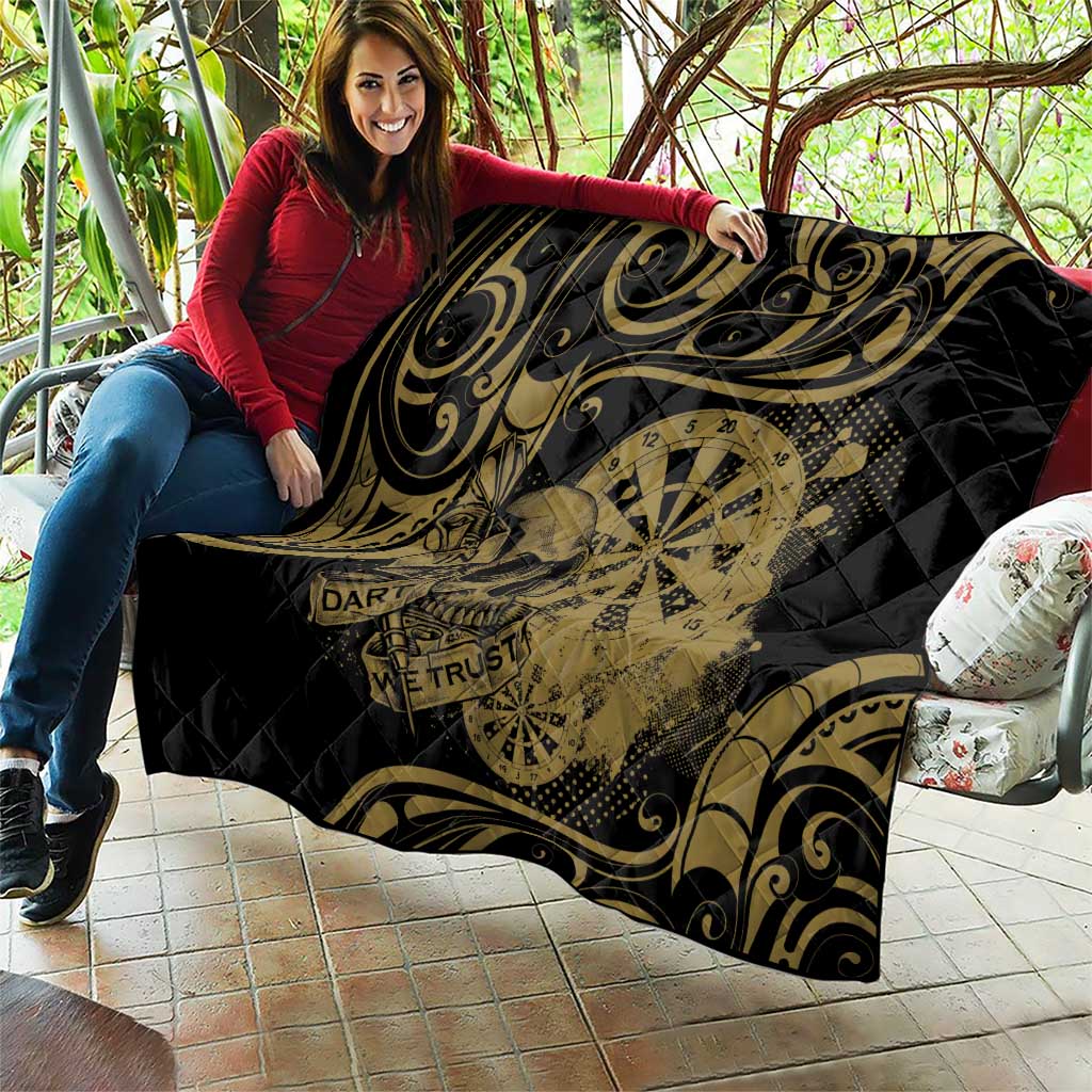 New Zealand Darts Quilt Skull In Dart We Trust Maori Pattern - Aussie Hoodie