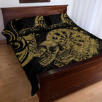 New Zealand Darts Quilt Bed Set Skull In Dart We Trust Maori Pattern - Aussie Hoodie