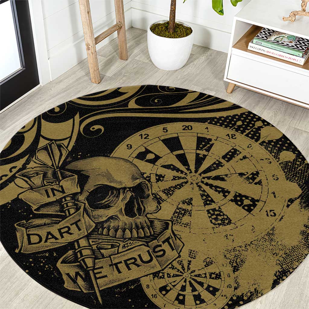 New Zealand Darts Round Carpet Skull In Dart We Trust Maori Pattern - Aussie Hoodie