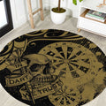 New Zealand Darts Round Carpet Skull In Dart We Trust Maori Pattern - Aussie Hoodie