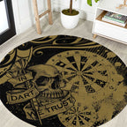 New Zealand Darts Round Carpet Skull In Dart We Trust Maori Pattern - Aussie Hoodie