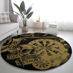 New Zealand Darts Round Carpet Skull In Dart We Trust Maori Pattern - Aussie Hoodie