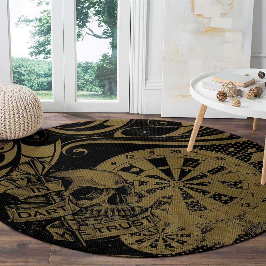 New Zealand Darts Round Carpet Skull In Dart We Trust Maori Pattern - Aussie Hoodie