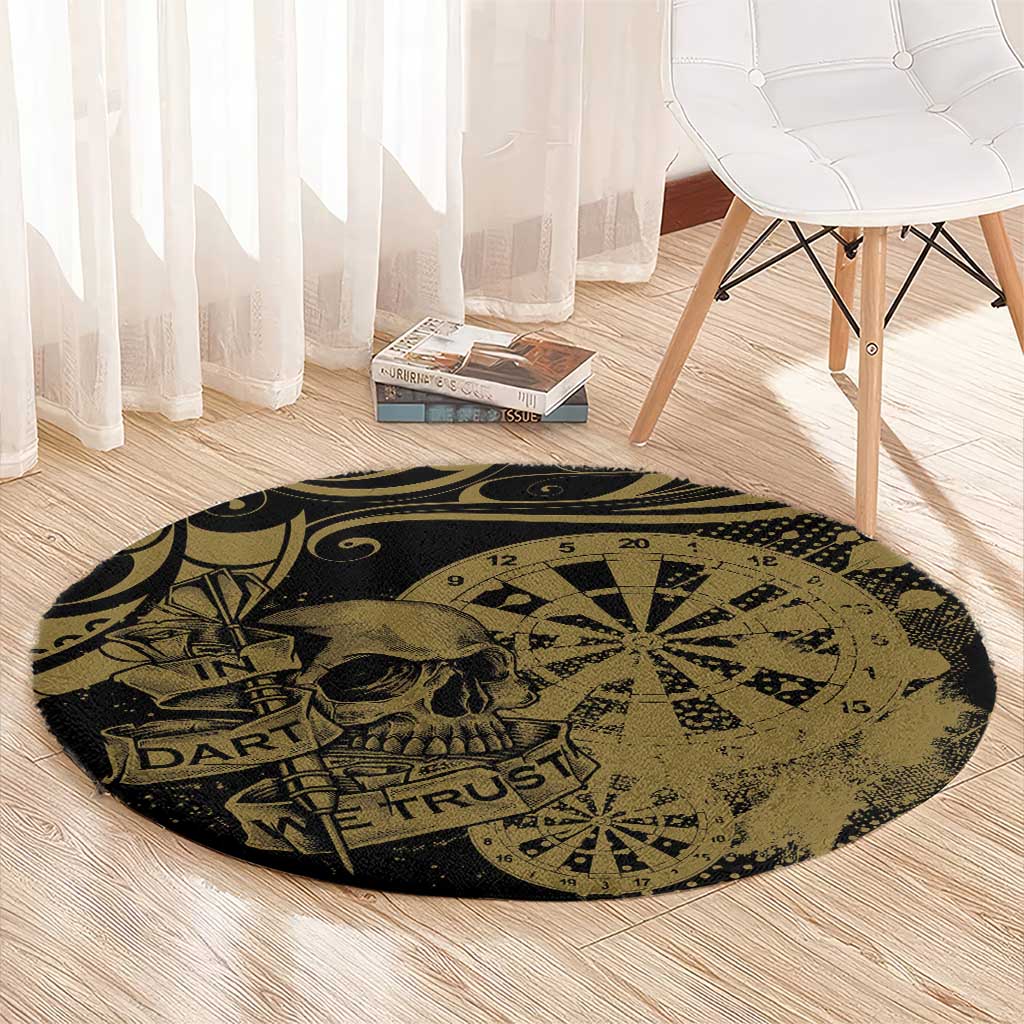 New Zealand Darts Round Carpet Skull In Dart We Trust Maori Pattern - Aussie Hoodie