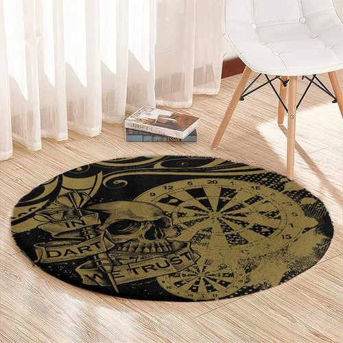 New Zealand Darts Round Carpet Skull In Dart We Trust Maori Pattern - Aussie Hoodie