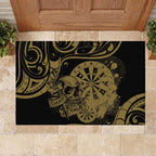 New Zealand Darts Rubber Doormat Skull In Dart We Trust Maori Pattern - Aussie Hoodie