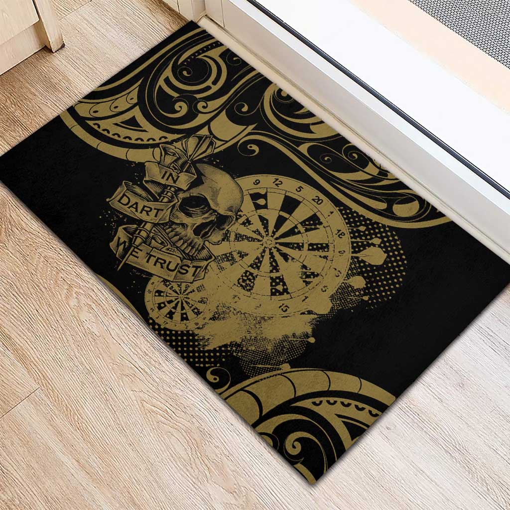 New Zealand Darts Rubber Doormat Skull In Dart We Trust Maori Pattern - Aussie Hoodie