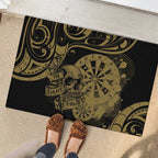 New Zealand Darts Rubber Doormat Skull In Dart We Trust Maori Pattern - Aussie Hoodie