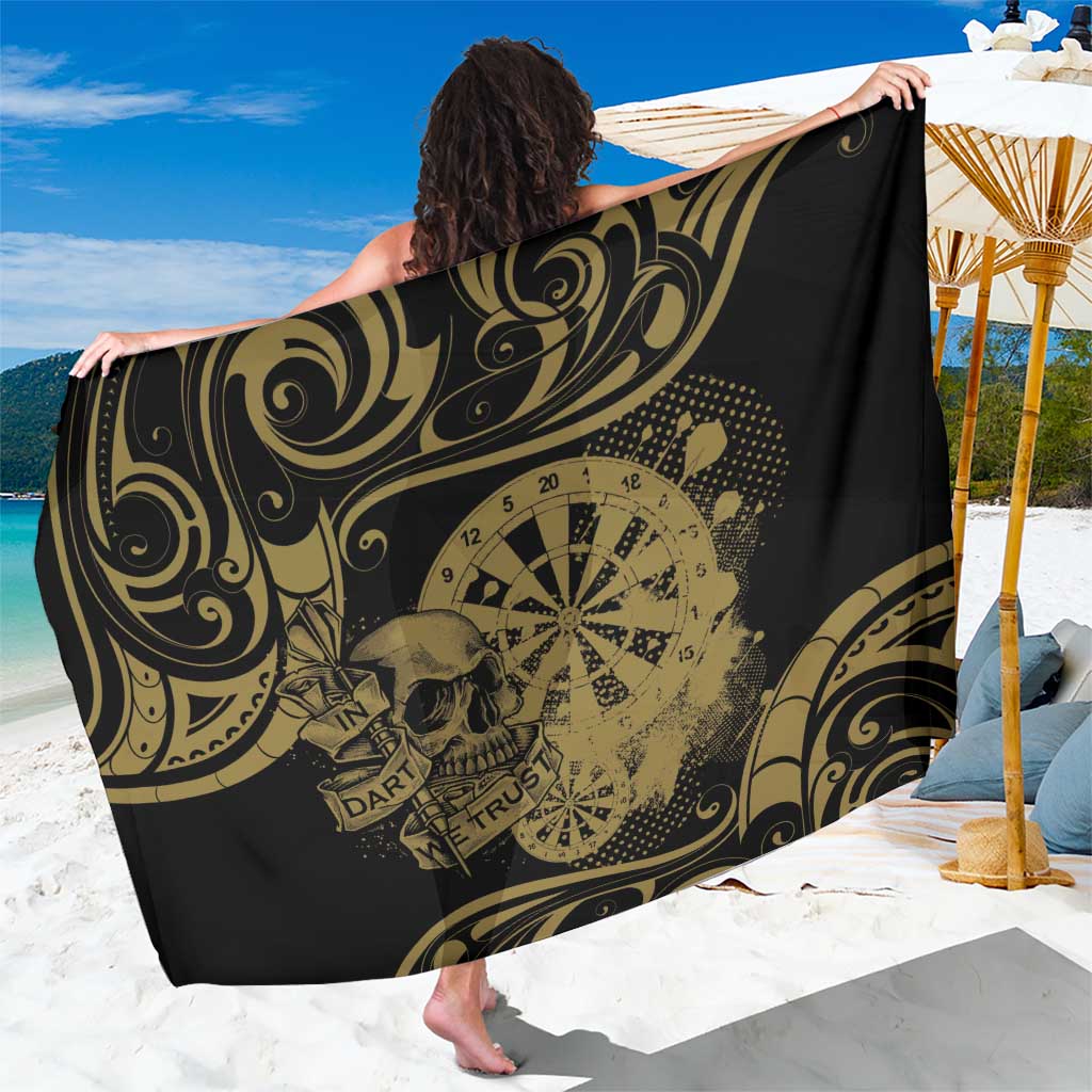 New Zealand Darts Sarong Skull In Dart We Trust Maori Pattern - Aussie Hoodie