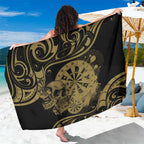 New Zealand Darts Sarong Skull In Dart We Trust Maori Pattern - Aussie Hoodie