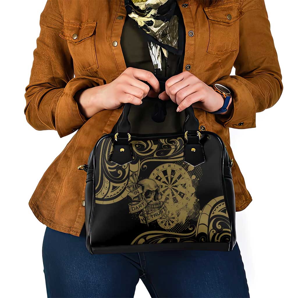 New Zealand Darts Shoulder Handbag Skull In Dart We Trust Maori Pattern - Aussie Hoodie