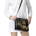 New Zealand Darts Shoulder Handbag Skull In Dart We Trust Maori Pattern - Aussie Hoodie