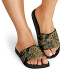 New Zealand Darts Slide Sandals Skull In Dart We Trust Maori Pattern - Aussie Hoodie