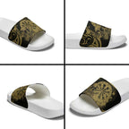 New Zealand Darts Slide Sandals Skull In Dart We Trust Maori Pattern - Aussie Hoodie