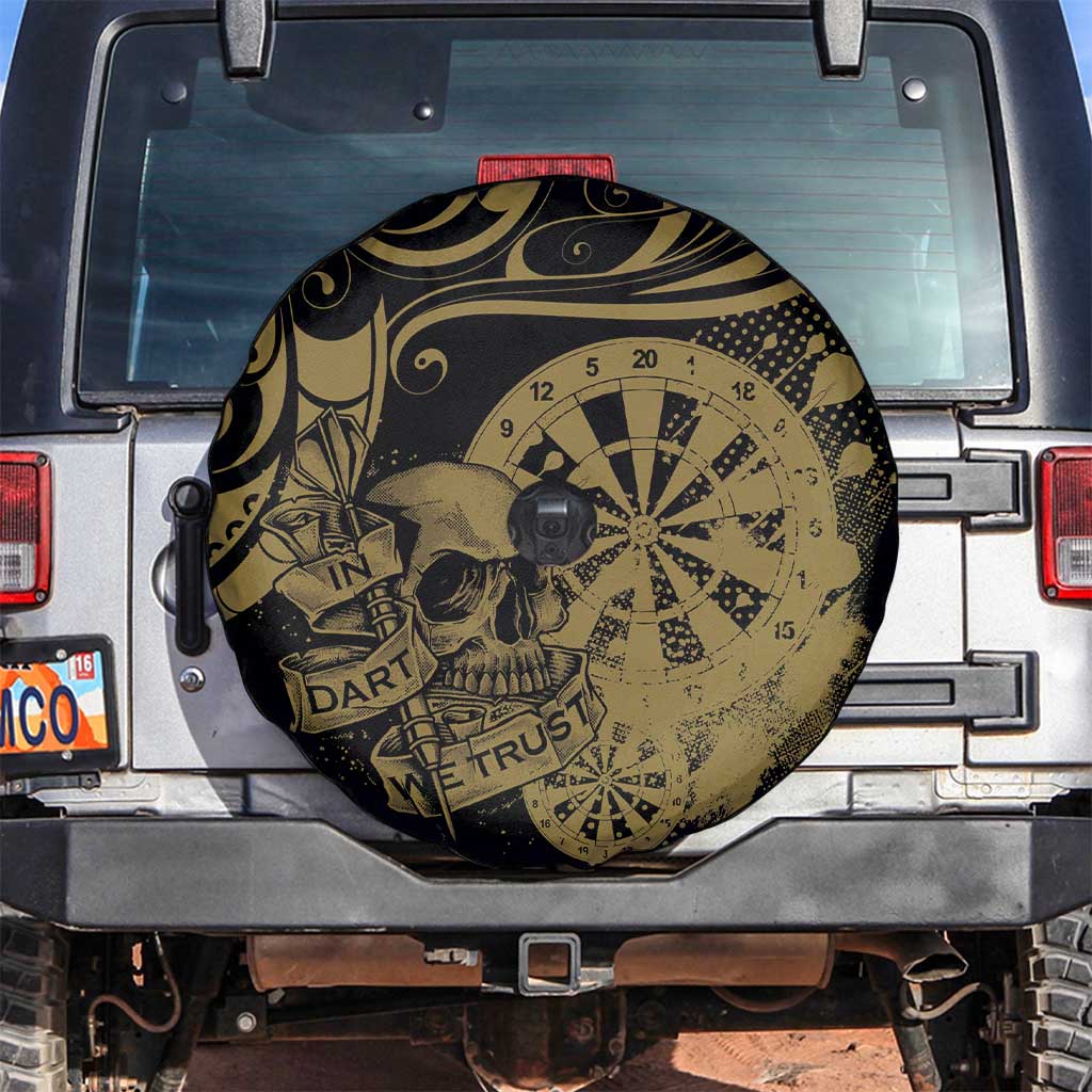 New Zealand Darts Spare Tire Cover Skull In Dart We Trust Maori Pattern - Aussie Hoodie