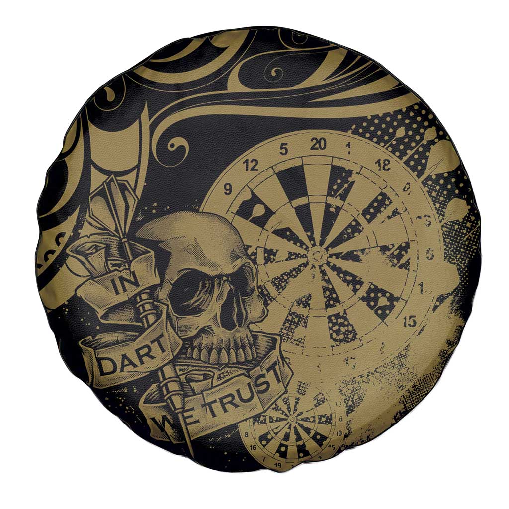 New Zealand Darts Spare Tire Cover Skull In Dart We Trust Maori Pattern - Aussie Hoodie