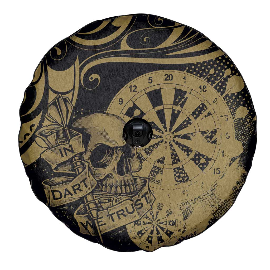 New Zealand Darts Spare Tire Cover Skull In Dart We Trust Maori Pattern - Aussie Hoodie