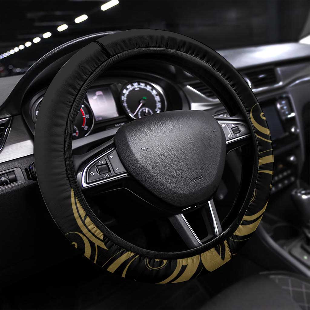 New Zealand Darts Steering Wheel Cover Skull In Dart We Trust Maori Pattern - Aussie Hoodie