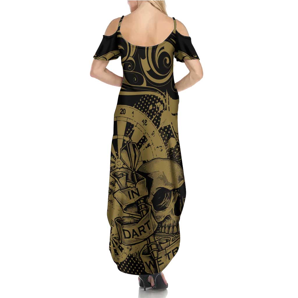 New Zealand Darts Summer Maxi Dress Skull In Dart We Trust Maori Pattern - Aussie Hoodie