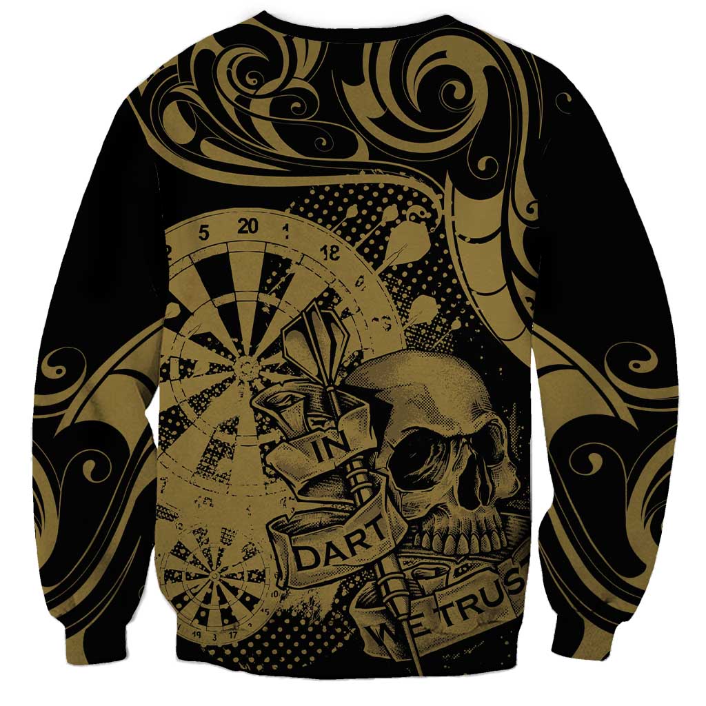 New Zealand Darts Sweatshirt Skull In Dart We Trust Maori Pattern - Aussie Hoodie
