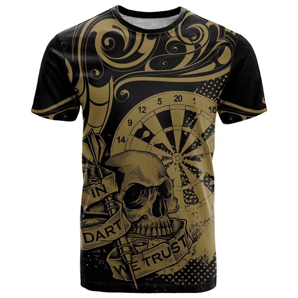 New Zealand Darts T Shirt Skull In Dart We Trust Maori Pattern - Aussie Hoodie