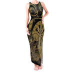 New Zealand Darts Tank Maxi Dress Skull In Dart We Trust Maori Pattern - Aussie Hoodie