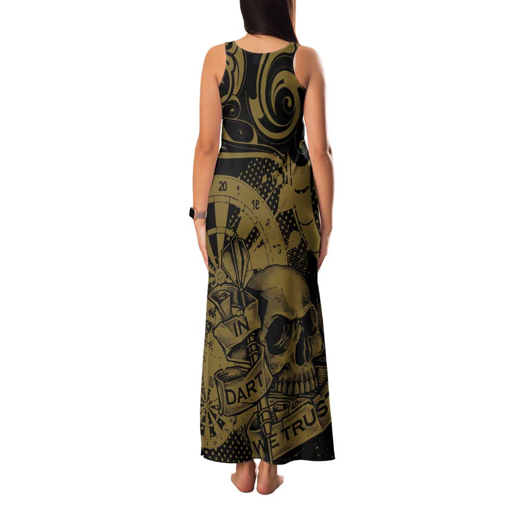 New Zealand Darts Tank Maxi Dress Skull In Dart We Trust Maori Pattern - Aussie Hoodie
