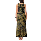 New Zealand Darts Tank Maxi Dress Skull In Dart We Trust Maori Pattern - Aussie Hoodie