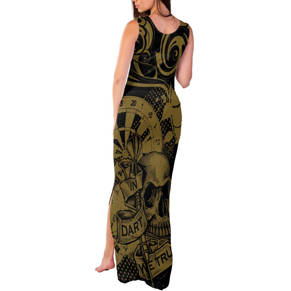 New Zealand Darts Tank Maxi Dress Skull In Dart We Trust Maori Pattern - Aussie Hoodie