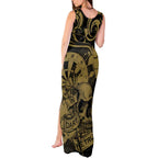 New Zealand Darts Tank Maxi Dress Skull In Dart We Trust Maori Pattern - Aussie Hoodie