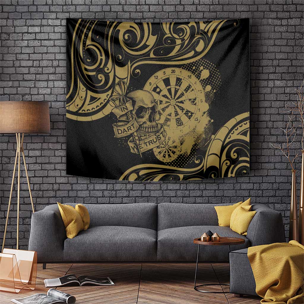 New Zealand Darts Tapestry Skull In Dart We Trust Maori Pattern - Aussie Hoodie