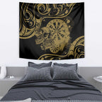 New Zealand Darts Tapestry Skull In Dart We Trust Maori Pattern - Aussie Hoodie