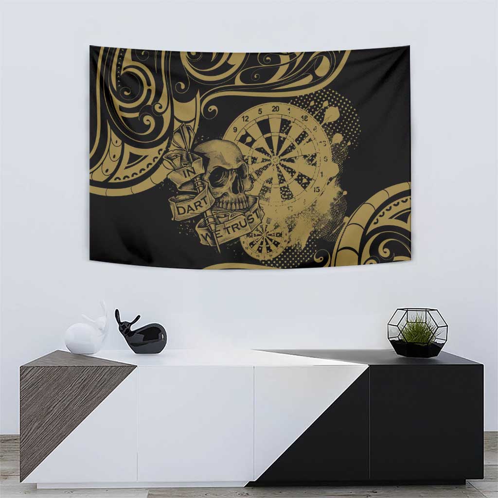 New Zealand Darts Tapestry Skull In Dart We Trust Maori Pattern - Aussie Hoodie