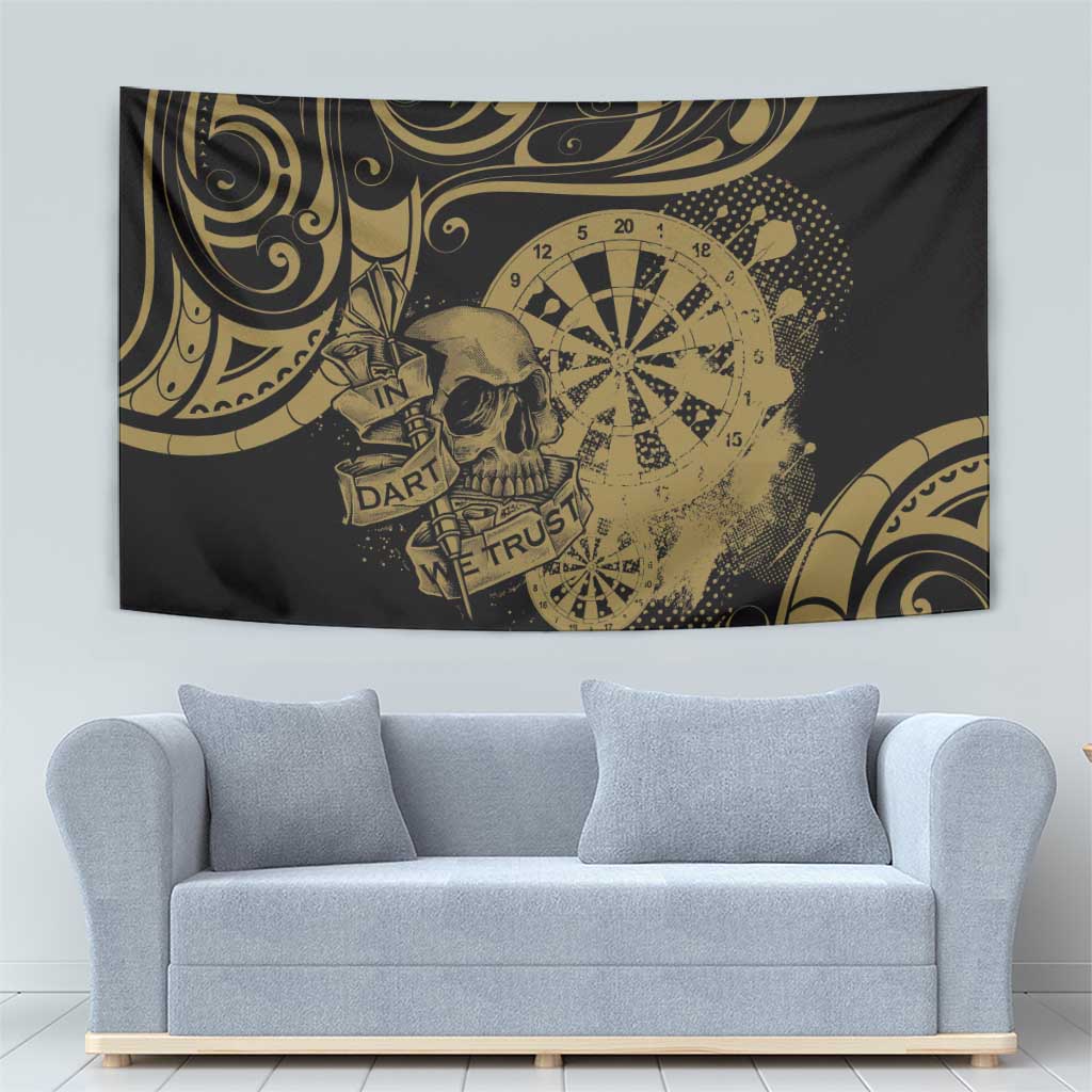 New Zealand Darts Tapestry Skull In Dart We Trust Maori Pattern - Aussie Hoodie