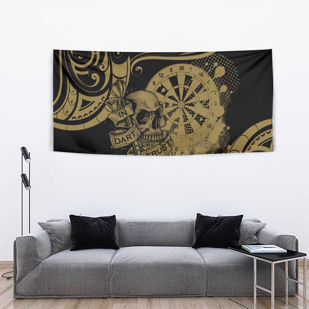 New Zealand Darts Tapestry Skull In Dart We Trust Maori Pattern - Aussie Hoodie