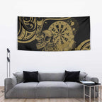 New Zealand Darts Tapestry Skull In Dart We Trust Maori Pattern - Aussie Hoodie