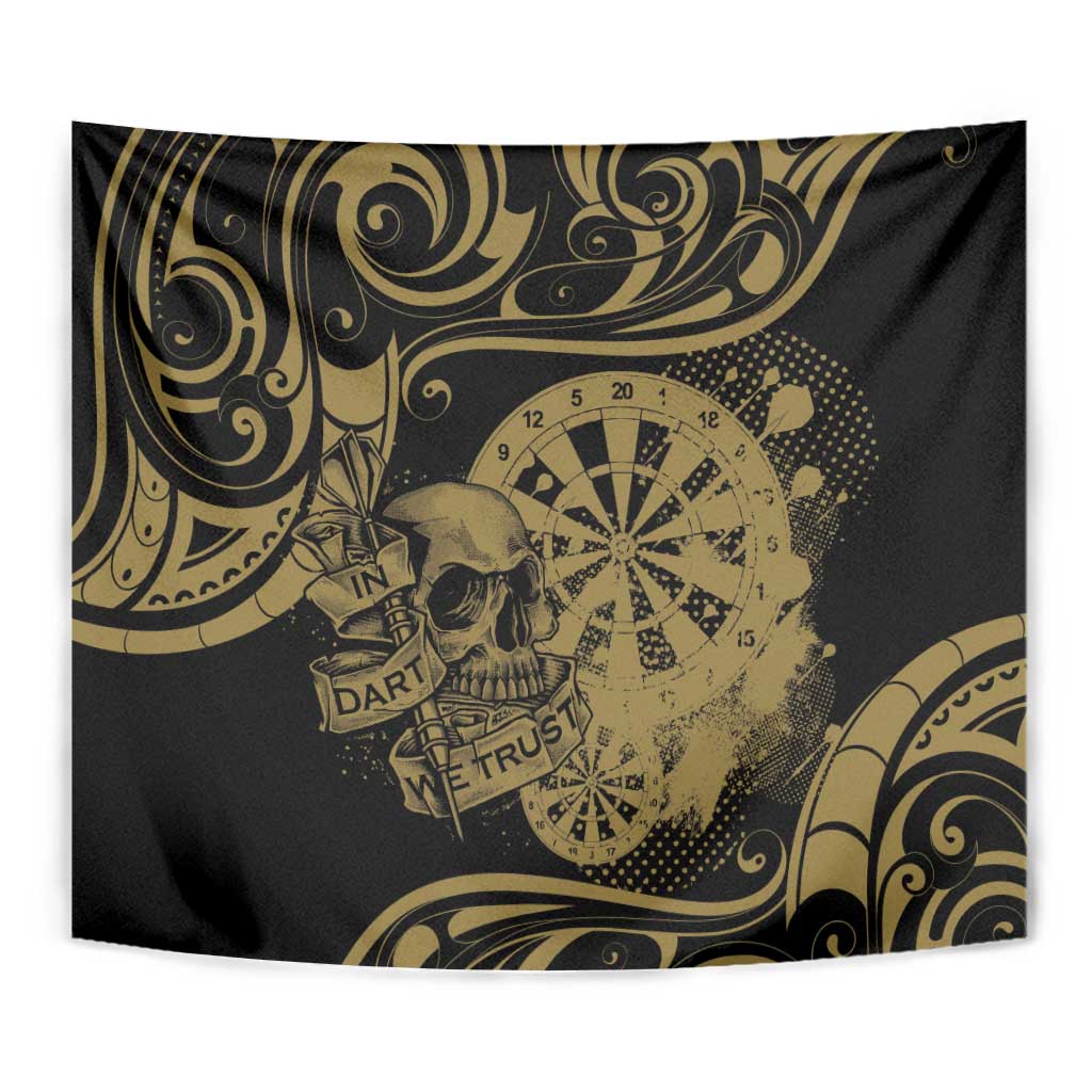 New Zealand Darts Tapestry Skull In Dart We Trust Maori Pattern - Aussie Hoodie