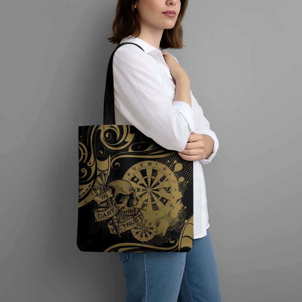 New Zealand Darts Tote Bag Skull In Dart We Trust Maori Pattern - Aussie Hoodie