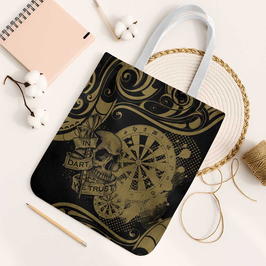 New Zealand Darts Tote Bag Skull In Dart We Trust Maori Pattern - Aussie Hoodie