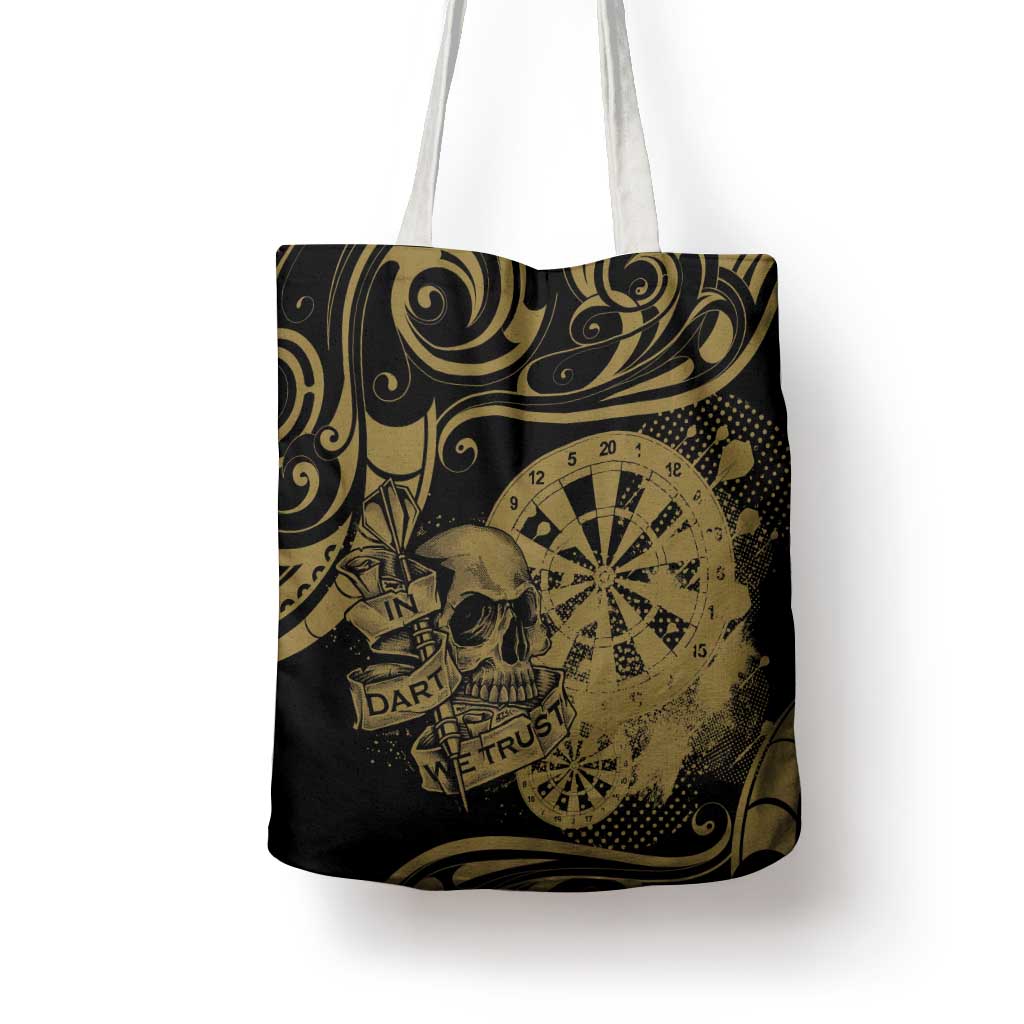 New Zealand Darts Tote Bag Skull In Dart We Trust Maori Pattern - Aussie Hoodie