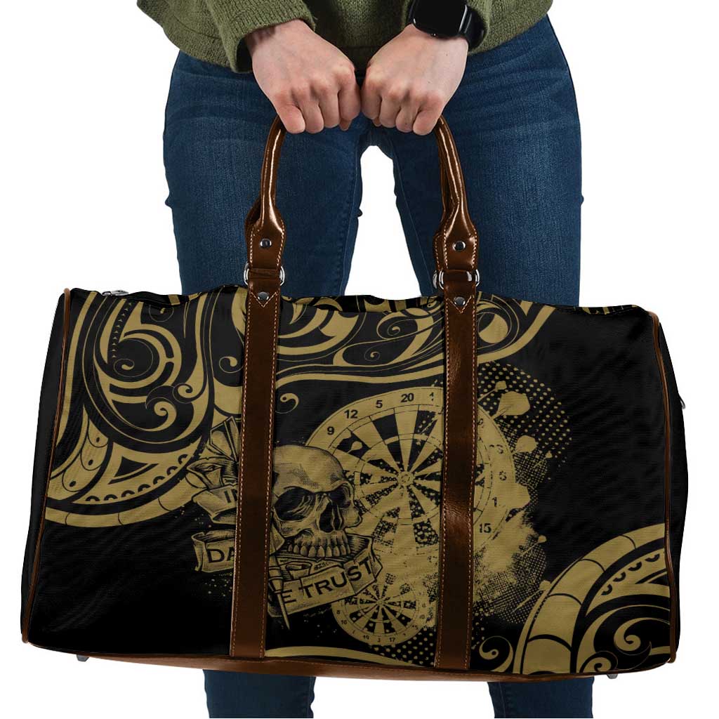 New Zealand Darts Travel Bag Skull In Dart We Trust Maori Pattern - Aussie Hoodie