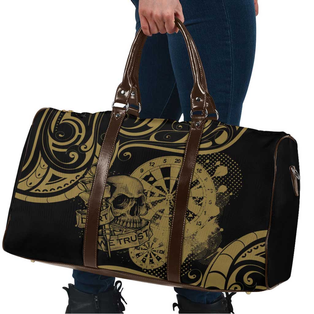 New Zealand Darts Travel Bag Skull In Dart We Trust Maori Pattern - Aussie Hoodie