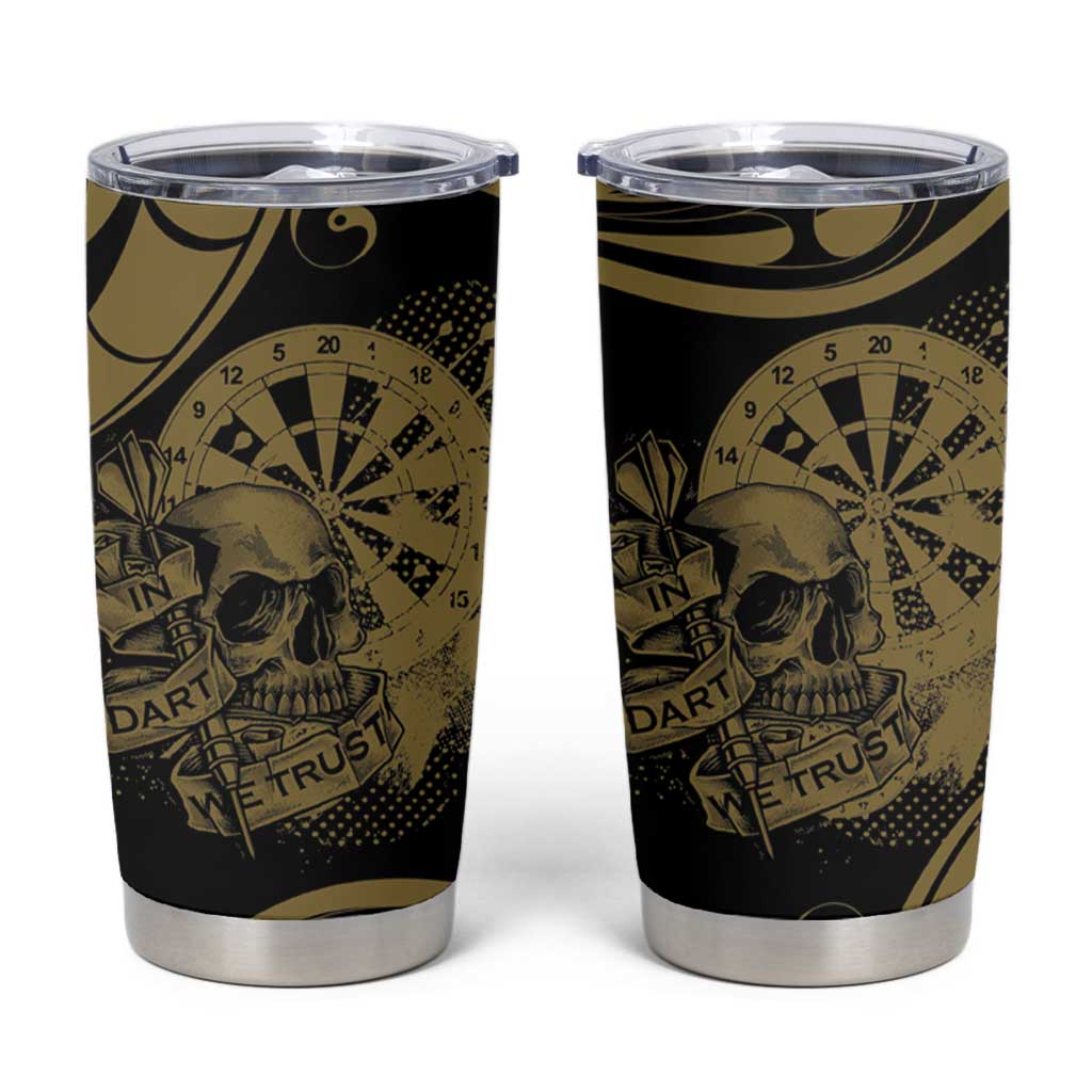New Zealand Darts Tumbler Cup Skull In Dart We Trust Maori Pattern - Aussie Hoodie