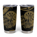 New Zealand Darts Tumbler Cup Skull In Dart We Trust Maori Pattern - Aussie Hoodie