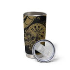 New Zealand Darts Tumbler Cup Skull In Dart We Trust Maori Pattern - Aussie Hoodie