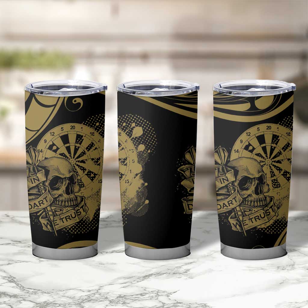 New Zealand Darts Tumbler Cup Skull In Dart We Trust Maori Pattern - Aussie Hoodie